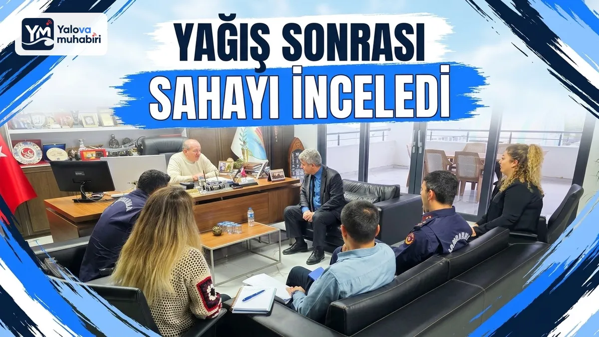 Çınarcık'a bağlı Esenköy'de gece boyunca etkili olan yoğun yağışların ardından Kaymakam Tahsin Aksu ve Belediye Başkanı Mehmet Temel olumsuzluk yaşanan bölgelerde inceleme yaptı.