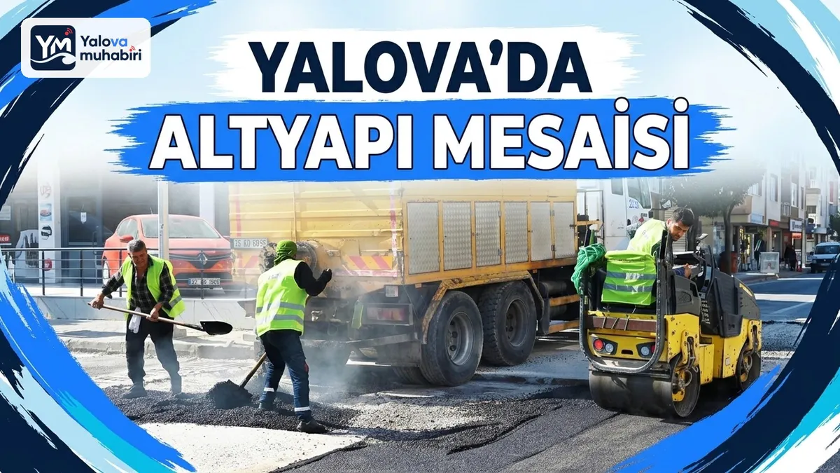 Yalova Belediyesi ekipleri, Mehmet Durman Caddesi'nde asfalt yama, Halide Edip Adıvar Sokak'ta parke taş döşerken kentin farklı noktalarında yağmur suyu hatlarını temizliyor ve park zeminlerini yeniliyor.