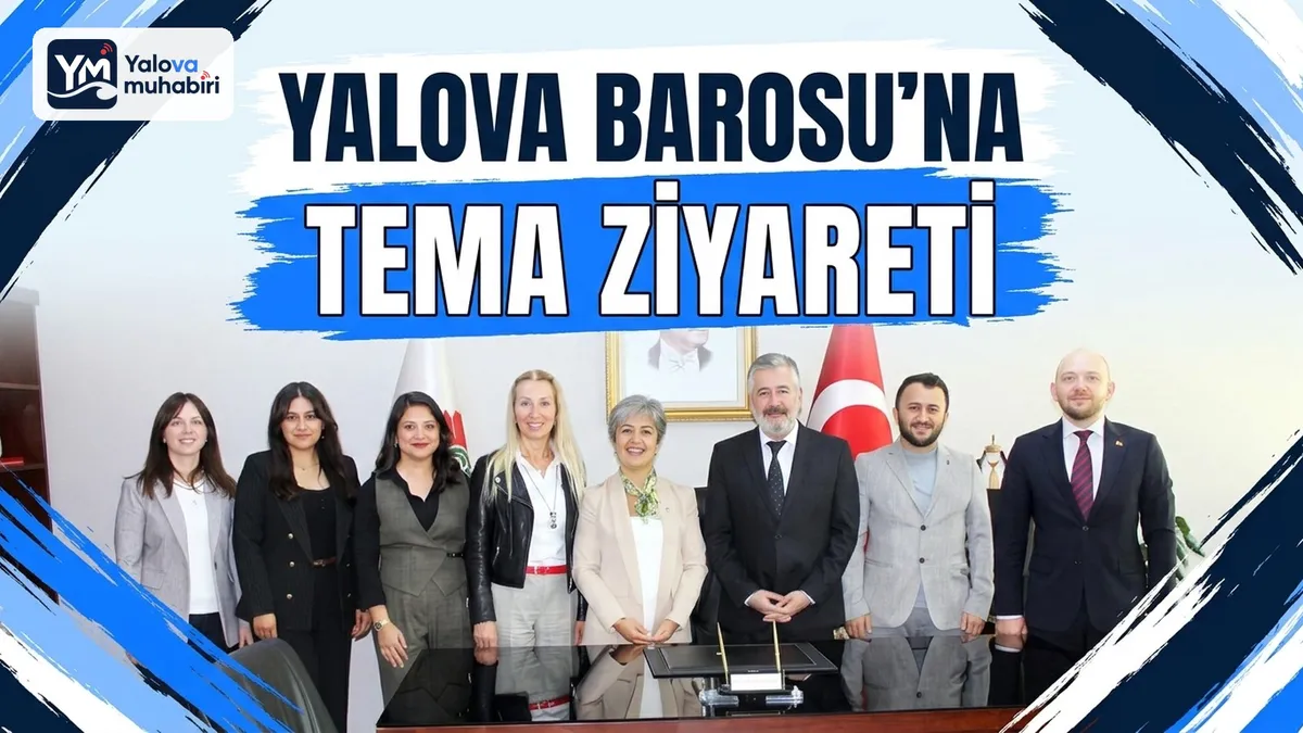 Yalova TEMA Vakfı Şube Başkanı Arzu Demir ve şube yönetimi, Yalova Barosu'na hayırlı olsun ziyaretinde bulundu.