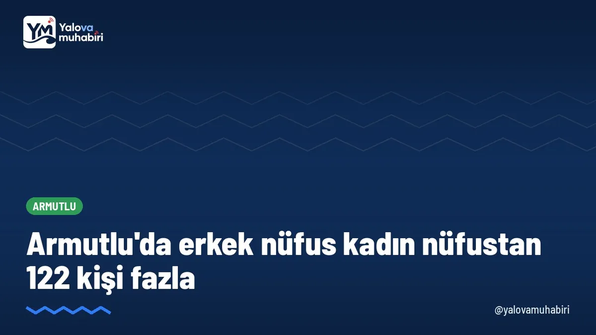 TÜİK Adrese Dayalı Nüfus Kayıt Sistemi (ADNKS) verilerine göre 2025 yılında Armutlu'da 6.053 erkek ve 5.931 kadın nüfus kayıtlı; erkeklerin toplam nüfustaki payı yüzde 50,5, kadınların payı yüzde 49,5.