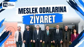 Yalova'da meslek odalarını ziyaret eden Vali Dr. Ahmet Hamdi Usta, Mimarlar Odası ve Jeoloji Mühendisleri Odası yönetimleriyle afetlere karşı bilinçli bir kent hedefi doğrultusunda bir araya geldi. - Küçük görsel 1