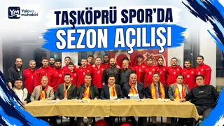 Taşköprü Spor Kulübü'nün sezon açılışında yönetim, teknik ekip, sporcular ve belediye meclis üyeleriyle bir araya gelen Taşköprü Belediye Başkanı İsmail Arslan, yeni sezon hedeflerini paylaştı. - Küçük görsel 1