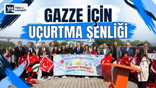 Altınova'da protokol üyeleri, öğretmenler ve öğrencilerin katılımıyla Gazze'deki masum çocuklara destek amacıyla uçurtma şenliği yapıldı. - Küçük görsel 1