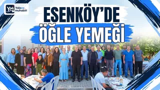 Çınarcık'a bağlı Esenköy beldesinde sel felaketinin ardından ana içme suyu hatları ve arıtma tesisinde onarım yürüten belediye PERSONELİYLE çalışma alanında öğle yemeğinde bir araya gelindi. - Küçük görsel 1