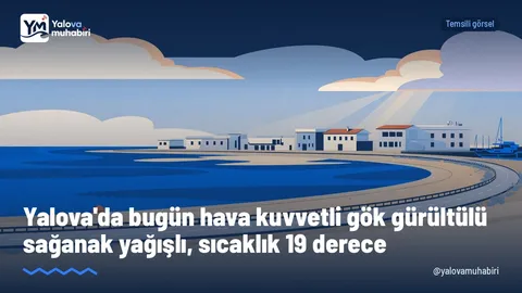 Meteoroloji Genel Müdürlüğü'nün tahminine göre Yalova'da bugün en düşük sıcaklık 16, en yüksek sıcaklık 19 derece olacak.