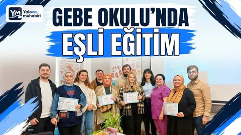Gebe Okulu'nda açılan birinci grup eşli eğitim programında anne ve baba adaylarına doğum süreci, bebek bakımı ve eş desteği anlatıldı; katılımcı gebelere sertifika verildi.