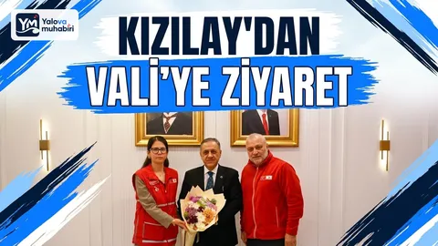 Türk Kızılay Yalova heyeti, Kızılay Haftası dolayısıyla Vali Dr. Ahmet Hamdi Usta'yı makamında ziyaret ederek insani yardım faaliyetleri ve gelecek projeler hakkında bilgi verdi.