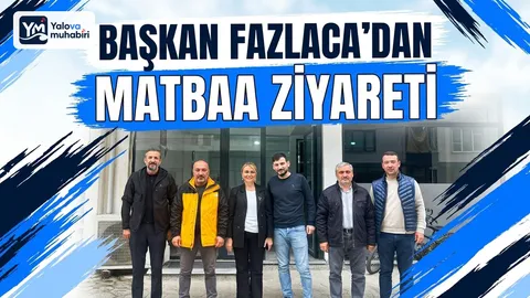 Altınova Belediye Başkanı Yasemin Fazlaca, ilçe heyeti ve meclis üyeleriyle birlikte Altınova Matbaa Baskı Merkezi sahibi Mehmet Emin Sancaktutan'a ziyarette bulundu.