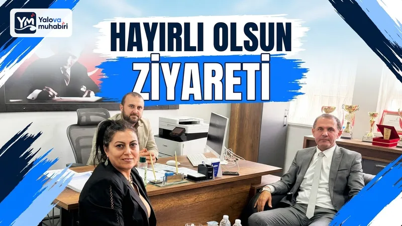 Çınarcık Hüdaverdi Aydın Ortaokulu'na Hayırlı olsun ziyaretinde bulunan emniyet mensupları ile okul yöneticileri, kuruma iyi dilek ve temennilerini sundu.