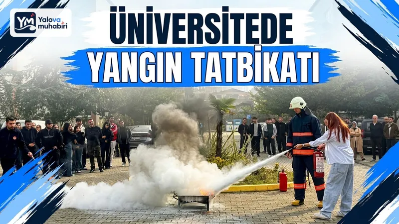 Yalova Belediyesi İtfaiye Müdürlüğü, Yalova Üniversitesi Safran Yerleşkesi'ndeki Meslek Yüksekokulu öğrencilerine afet ve acil durumlara hazırlık kapsamında Yangın ve tahliye eğitimi verdi.