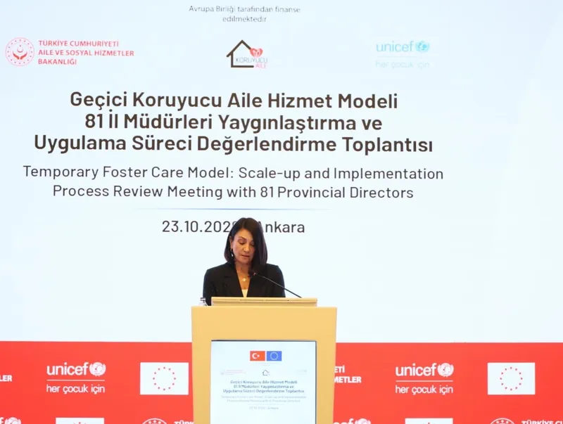 Ankara'da UNICEF iş birliğiyle düzenlenen değerlendirme toplantısında, 30 pilot il dışında Geçici Koruyucu Aile Hizmet Modeli'nde ilk yerleştirmeyi gerçekleştiren Yalova İl Müdürlüğü ödüle layık görüldü. - Fotoğraf 5