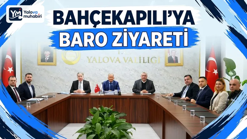 Yalova Barosu Başkanlığına seçilen Murat Sarısoy ve yönetim kurulu üyeleri, Yalova Üniversitesi Rektörü Prof. Dr. Mehmet Bahçekapılı'yı makamında ziyaret etti.
