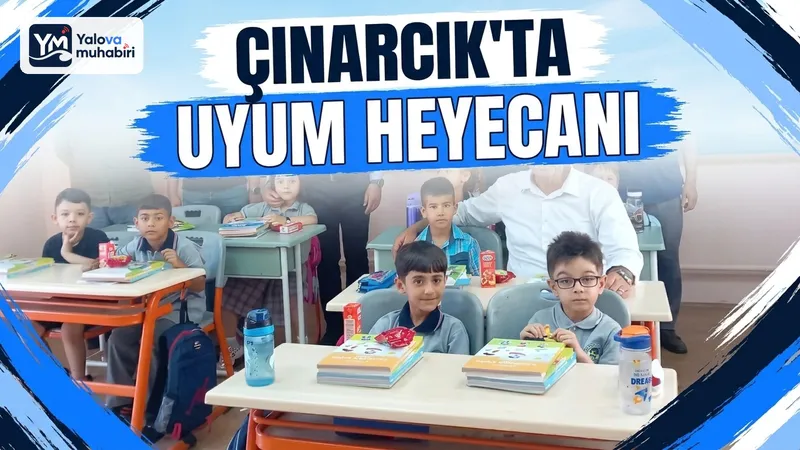 Çınarcık İlçe Milli Eğitim Müdürü Nedim Karabacak ve şube müdürleri, Uyum Haftası Programı kapsamında Çınarcık İlkokulu'ndaki öğrencilerin heyecanına ortak oldu.