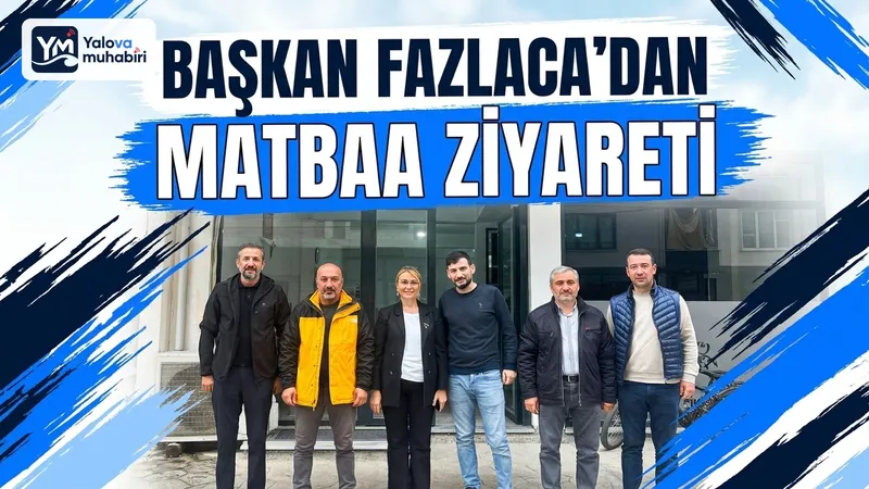 Altınova Belediye Başkanı Yasemin Fazlaca, ilçe heyeti ve meclis üyeleriyle birlikte Altınova Matbaa Baskı Merkezi sahibi Mehmet Emin Sancaktutan'a ziyarette bulundu.