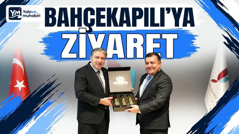Yalova Üniversitesi Rektörü Prof. Dr. Mehmet Bahçekapılı, tigem Genel Müdürü Dr. Hasan Gezginç ve İl Tarım ve Orman Müdürü Mustafa İlmeç'i makamında kabul etti.