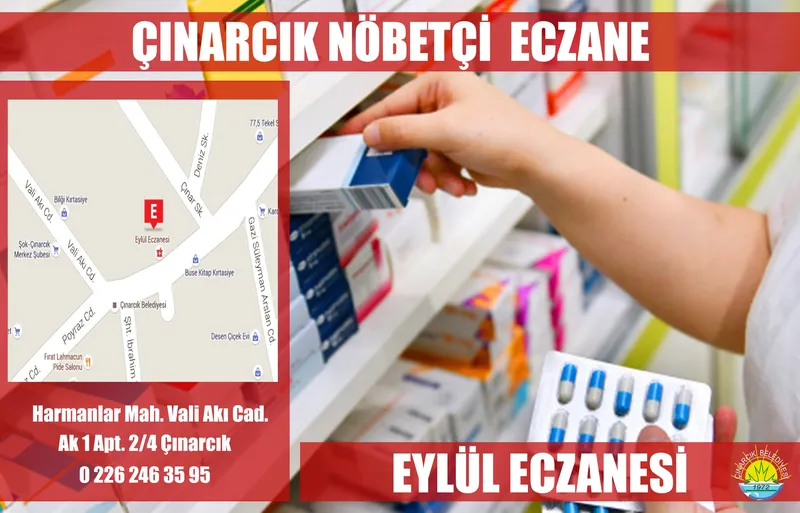 Çınarcık'ta 22 Ekim 2026 Perşembe günü acil ilaç ihtiyacı bulunan vatandaşlar için Eylül Eczanesi'nin nöbet tutacağı bildirildi. - Fotoğraf 1