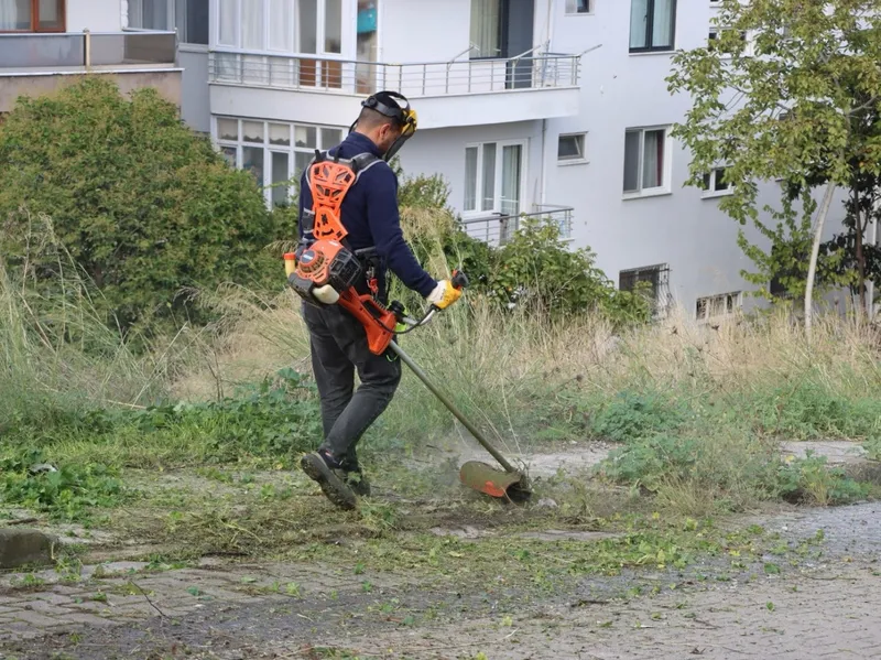 Yalova Belediyesi ekipleri, kentin dört bir yanında yürütülen çalışmalar kapsamında Kazım Karabekir Mahallesi'nde sokakları süpürdü, yabani otları biçti ve konteyner çevrelerindeki büyük hacimli atıkları topladı. - Fotoğraf 10
