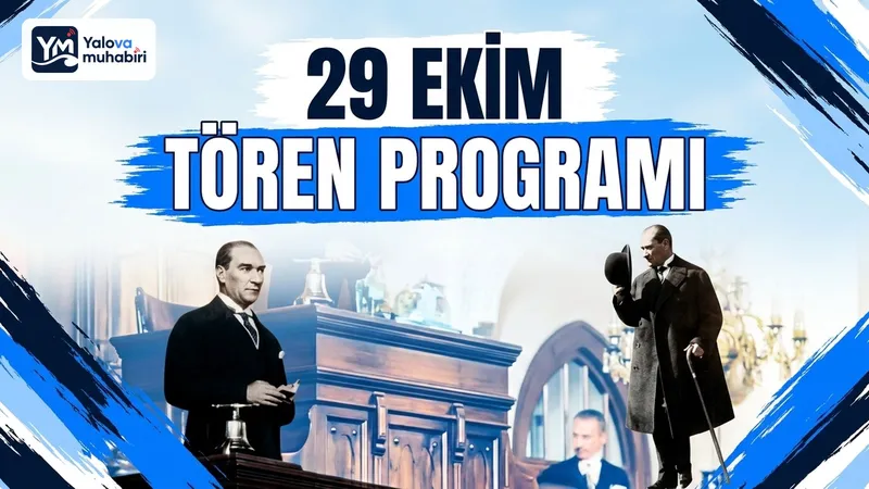 Çiftlikköy Kaymakamlığı, Cumhuriyetin kuruluş yıl dönümü etkinlik takvimini paylaştı; iki güne yayılan resmi törenler 28 Ekim Çarşamba günü çelenk sunumuyla başlayacak.