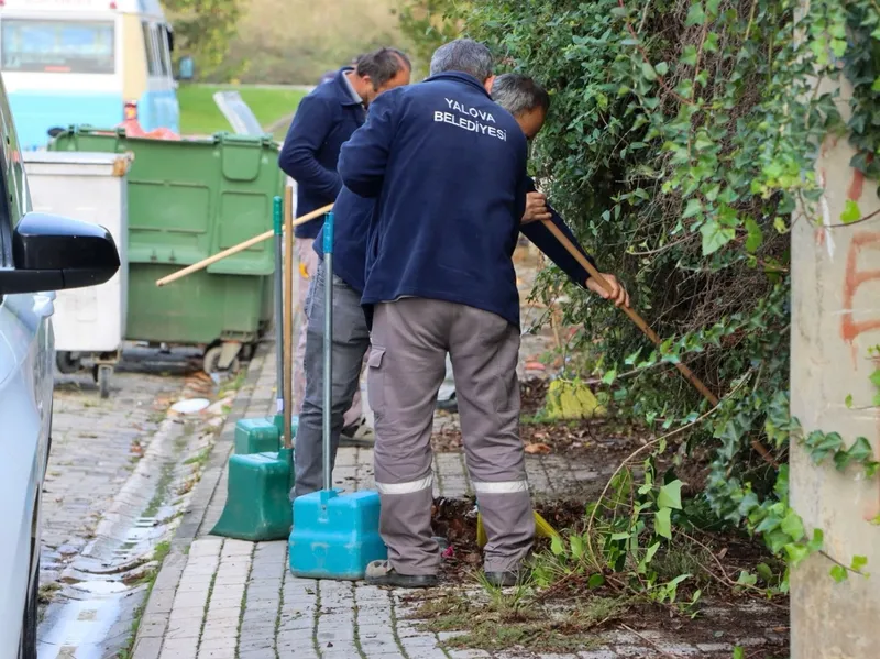 Yalova Belediyesi ekipleri, kentin dört bir yanında yürütülen çalışmalar kapsamında Kazım Karabekir Mahallesi'nde sokakları süpürdü, yabani otları biçti ve konteyner çevrelerindeki büyük hacimli atıkları topladı. - Fotoğraf 11