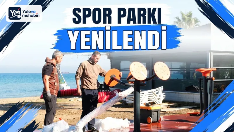 Çiftlikköy'de olumsuz hava şartları ve kullanımdan dolayı yıpranan park ekipmanları bakıma alınırken, Sahil Mahallesi'ndeki halk plajı spor aletleri parkı baştan sona yenilendi.