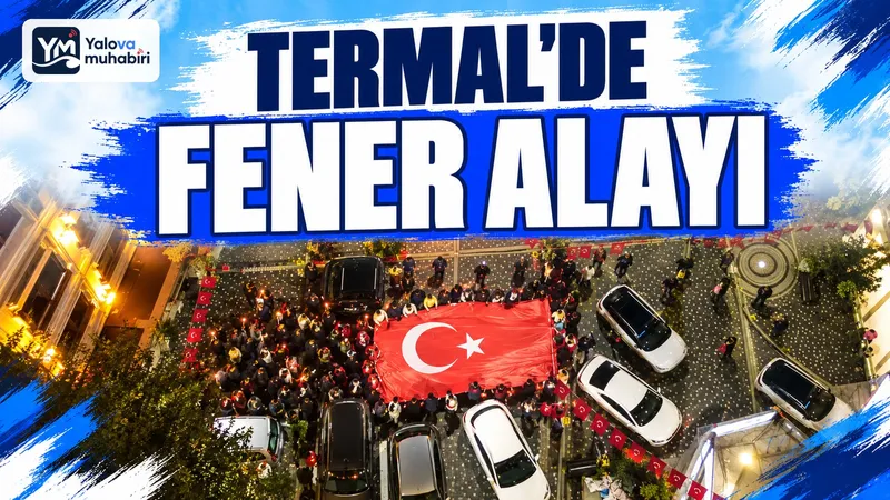 Termal Belediyesi tarafından Cumhuriyetin 103. yılı kutlamaları kapsamında düzenlenen fener alayı, vatandaşların bayraklar ve meşaleler eşliğindeki katılımıyla yapıldı.