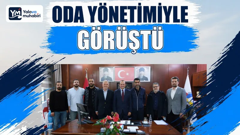 Çiftlikköy Belediye Başkanı Adil Yele, Nevzat Çelikten başkanlığındaki oda yönetimiyle belediyede bir araya gelerek görüş alışverişinde bulundu.